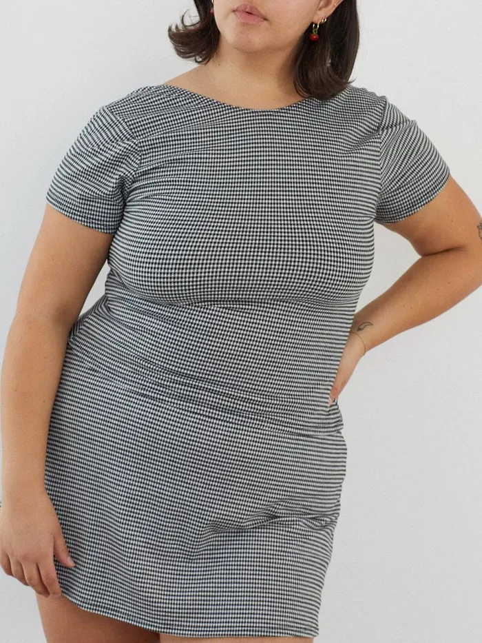Women Rowan Tee Caviar Gingham Lisa Says Gah Tops