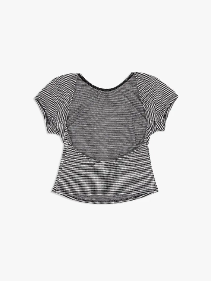 Women Rowan Tee Caviar Gingham Lisa Says Gah Tops