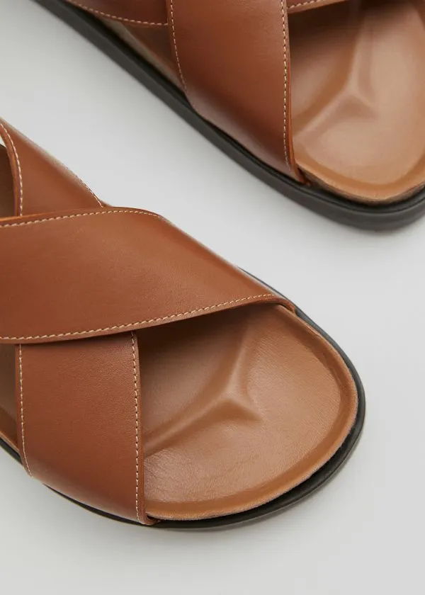 Women Sandals and Other Stories CrissCross Leather Sandals Cognac