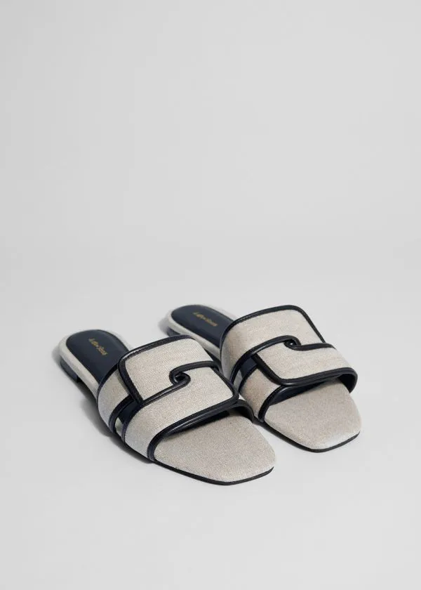 Women Sandals and Other Stories Leather Slides Linen Women Sandals and Other Stories Leather Slides Linen