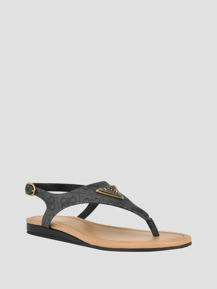 Women Sandals GUESS Unali Thong Sandals Black 001