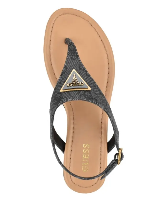Women Sandals GUESS Unali Thong Sandals Black 001