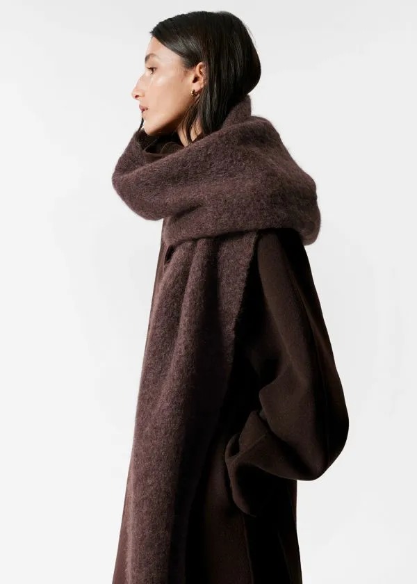 Women Scarves and Other Stories Large MohairBlend Scarf Brown