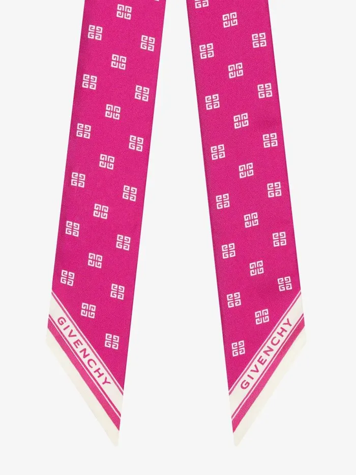 Women Scarves Givenchy Bandeau In 4G Silk Dark Pink Women Scarves Givenchy Bandeau In 4G Silk Dark Pink