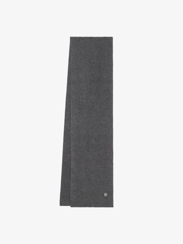 Women Scarves Givenchy Scarf In Wool And Cashmere Smoke Grey