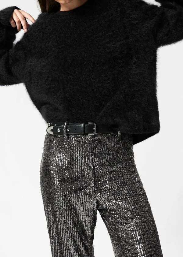 Women Sets and Suits and Other Stories Flared Sequin Trousers Grey
