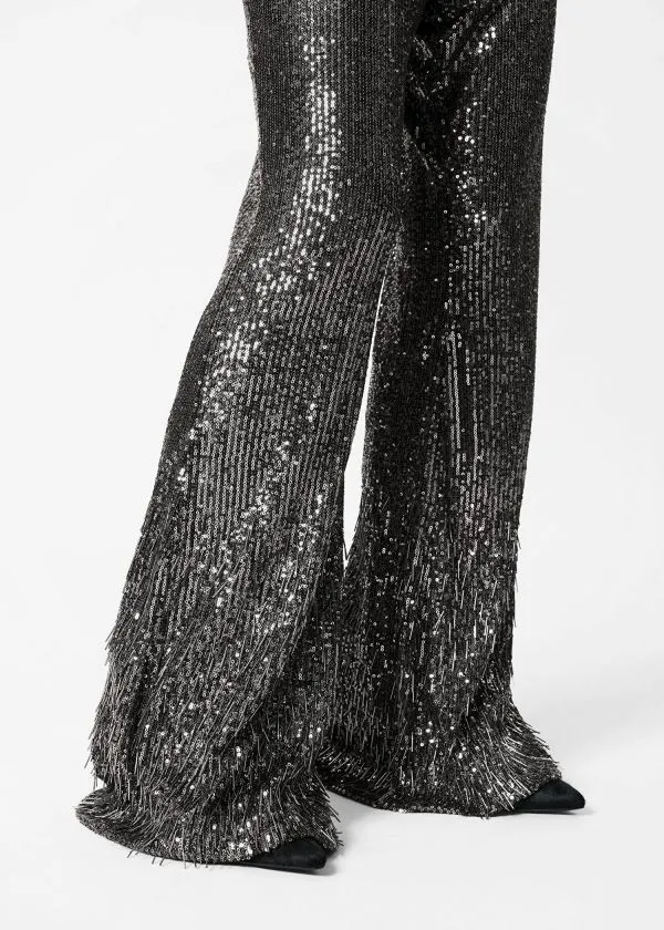 Women Sets and Suits and Other Stories Flared Sequin Trousers Grey
