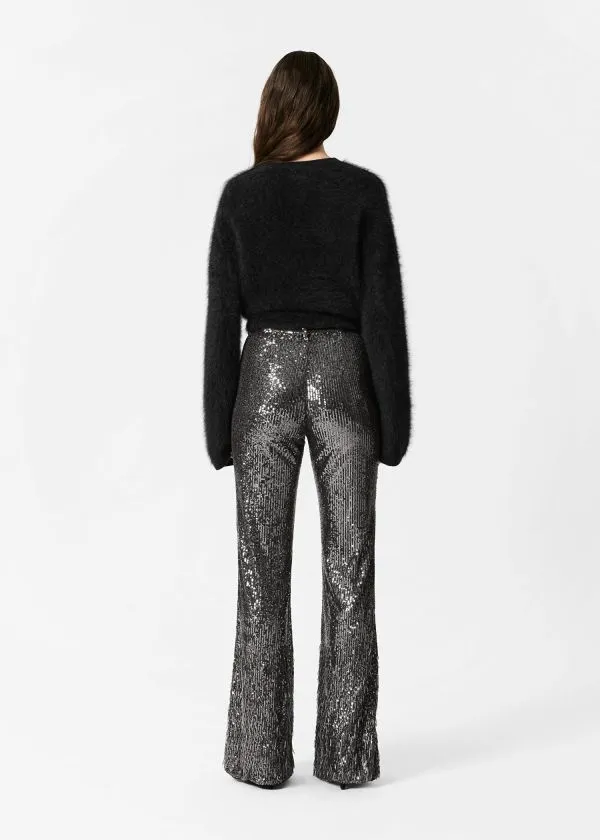 Women Sets and Suits and Other Stories Flared Sequin Trousers Grey