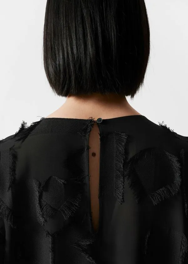 Women Sets and Suits and Other Stories Fringed Mini Tunic Dress Black