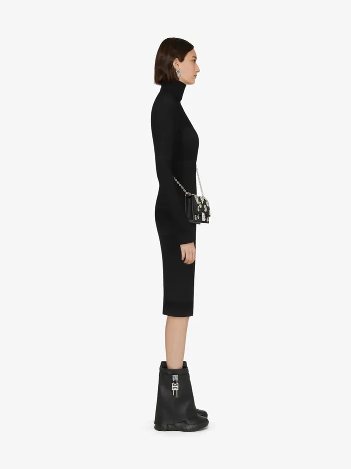 Women Shark Lock Givenchy Shark Lock Biker Ankle Boots In Grained Leather Black