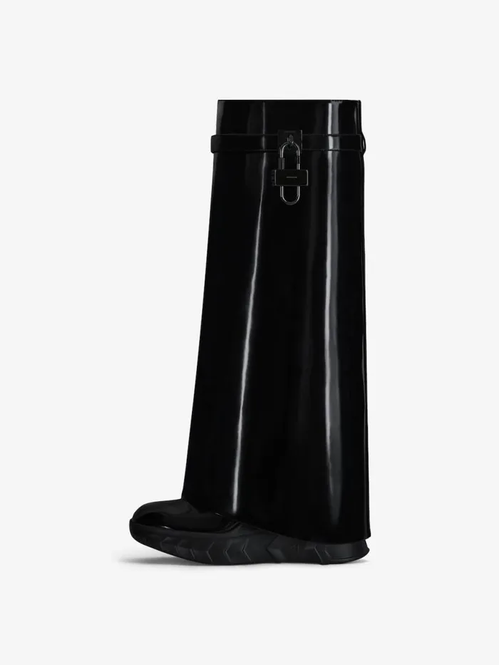 Women Shark Lock Givenchy Shark Lock Biker Boots In Patent Leather Black Women Shark Lock Givenchy Shark Lock Biker Boots In Patent Leather Black