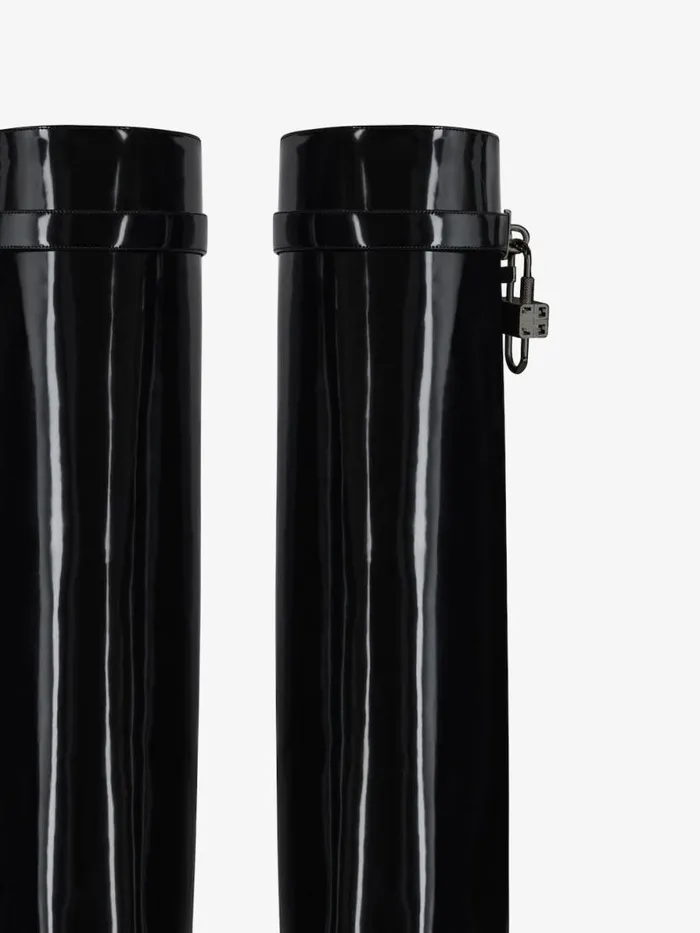 Women Shark Lock Givenchy Shark Lock Biker Boots In Patent Leather Black Women Shark Lock Givenchy Shark Lock Biker Boots In Patent Leather Black
