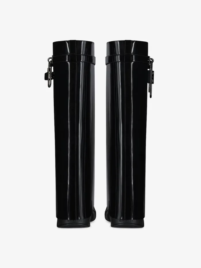 Women Shark Lock Givenchy Shark Lock Biker Boots In Patent Leather Black Women Shark Lock Givenchy Shark Lock Biker Boots In Patent Leather Black