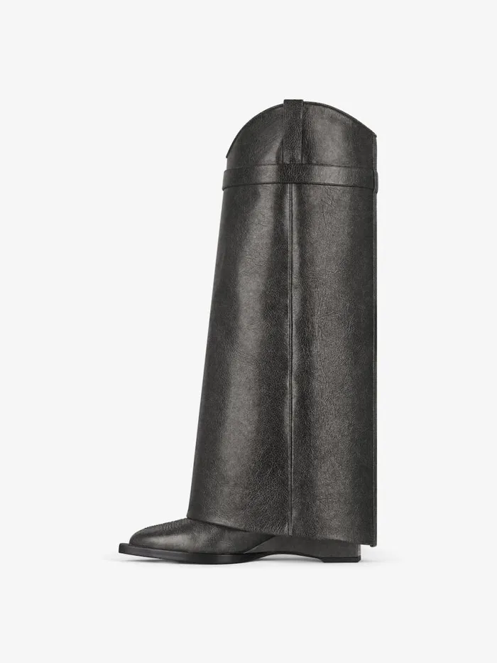 Women Shark Lock Givenchy Shark Lock Cowboy Boots In Aged Leather Black Women Shark Lock Givenchy Shark Lock Cowboy Boots In Aged Leather Black