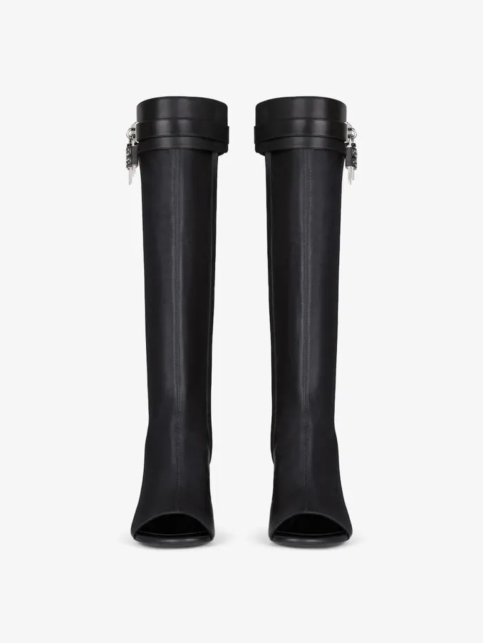 Women Shark Lock Givenchy Shark Lock Stiletto Sandal Boots In Leather Black Women Shark Lock Givenchy Shark Lock Stiletto Sandal Boots In Leather Black