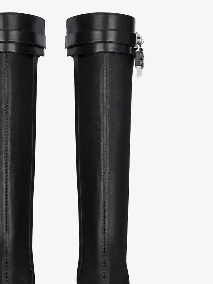 Women Shark Lock Givenchy Shark Lock Stiletto Sandal Boots In Leather Black Women Shark Lock Givenchy Shark Lock Stiletto Sandal Boots In Leather Black