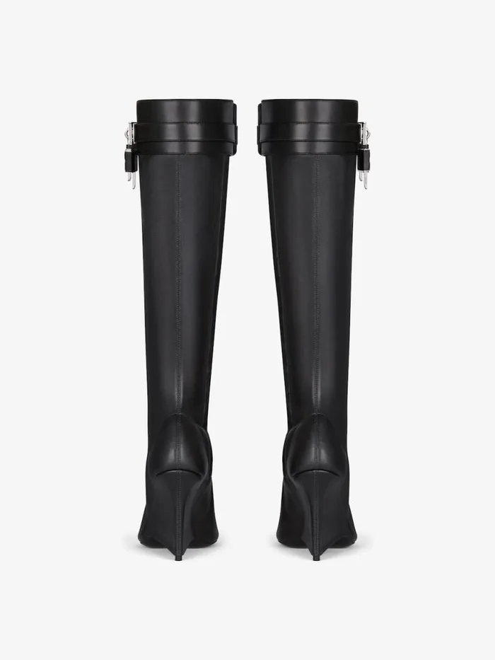 Women Shark Lock Givenchy Shark Lock Stiletto Sandal Boots In Leather Black Women Shark Lock Givenchy Shark Lock Stiletto Sandal Boots In Leather Black