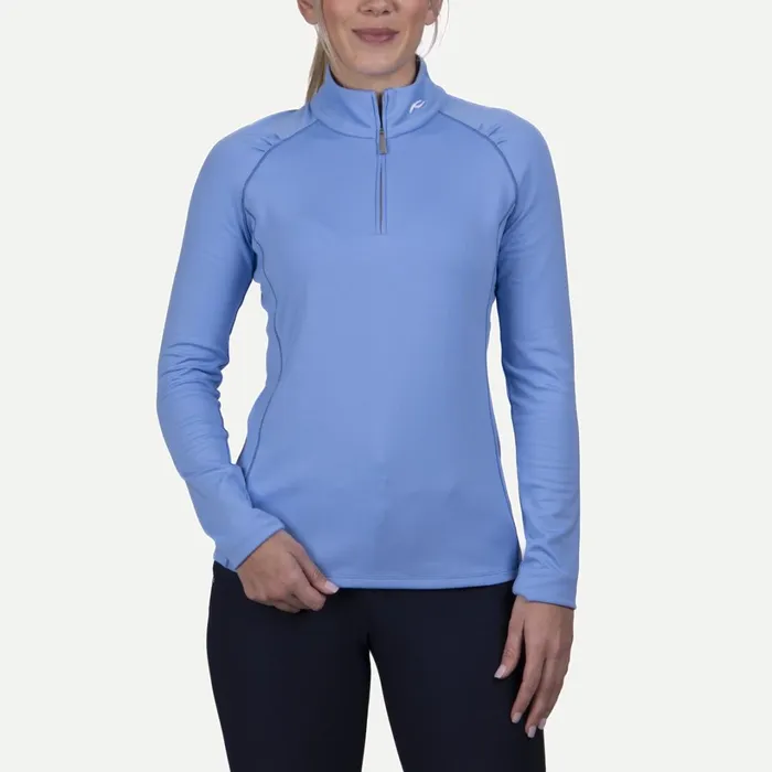 Women Shasta Midlayer HalfZip Blue Opal KJUS Midlayers and Sweaters