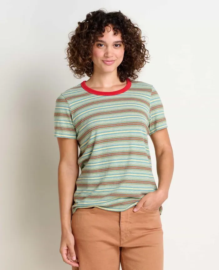 Women Shirts and Tops Toad and Co Grom Ringer Crew Mineral Multi Stripe