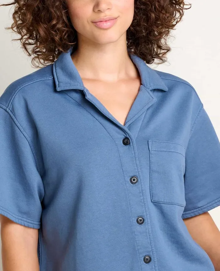Women Shirts and Tops Toad and Co Hemp Daybreaker Short Sleeve Shirt Pacific Blue