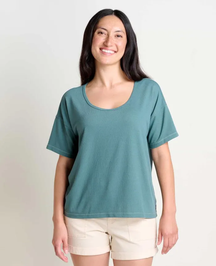 Women Shirts and Tops Toad and Co Piru Short Sleeve Easy Tee Silver Pine