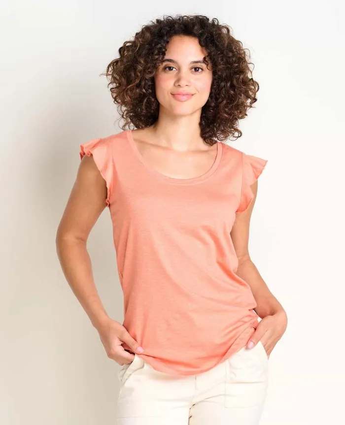 Women Shirts and Tops Toad and Co Rufflita II Tee Papaya