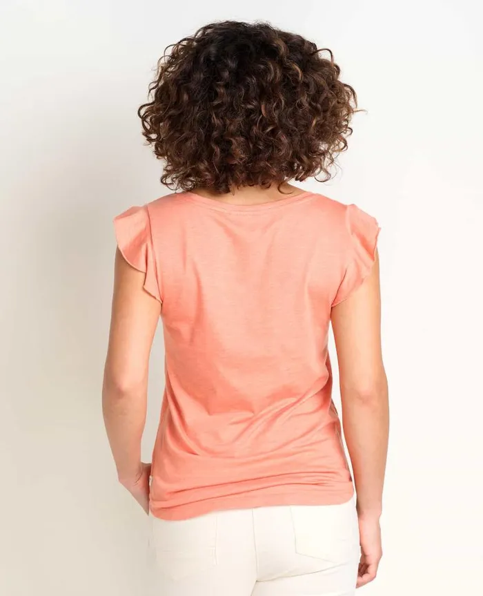 Women Shirts and Tops Toad and Co Rufflita II Tee Papaya