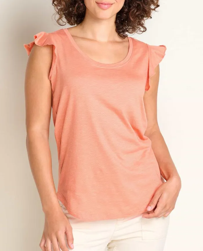 Women Shirts and Tops Toad and Co Rufflita II Tee Papaya
