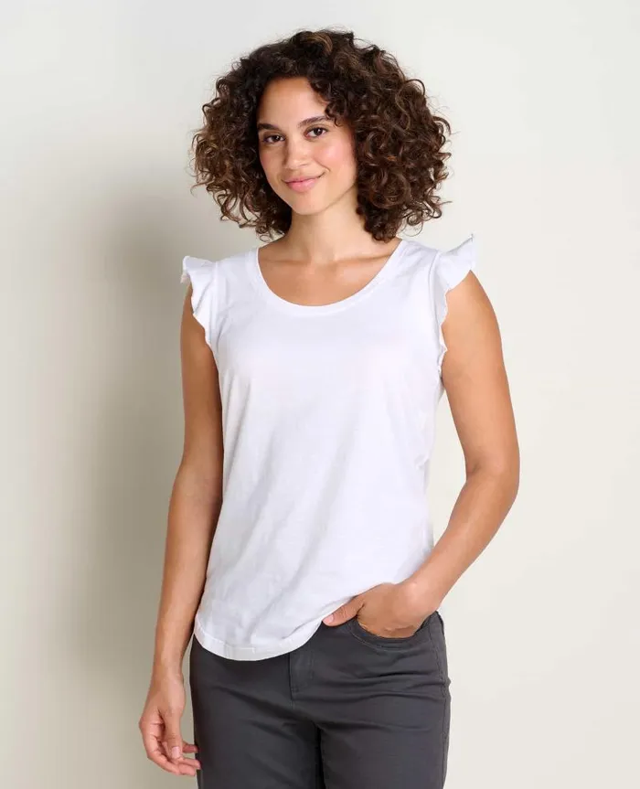 Women Shirts and Tops Toad and Co Rufflita II Tee White
