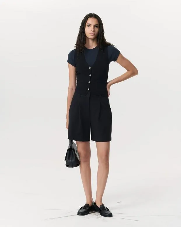 Women Shorts rag and bone Irina Ponte 1258243 Short BlackWhite