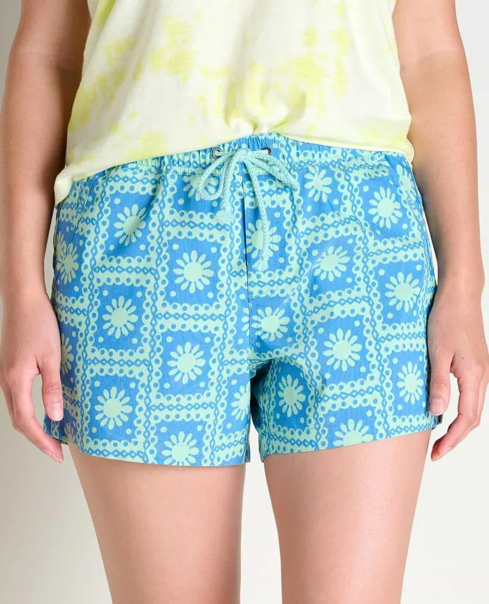 Women Shorts Toad and Co Boundless Short Chicory Sun Tile Print