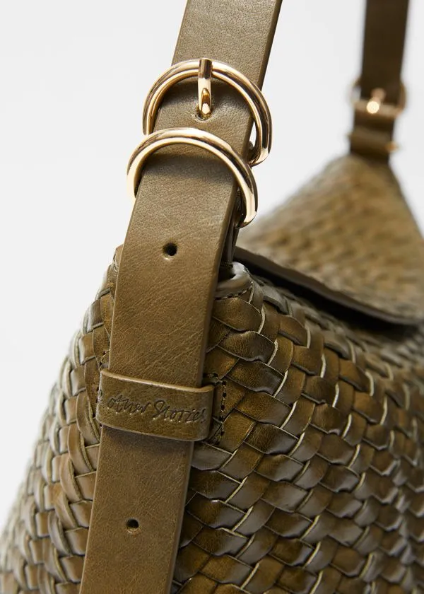 Women Shoulder Bags and Other Stories Large Braided Shoulder Bag Khaki Green