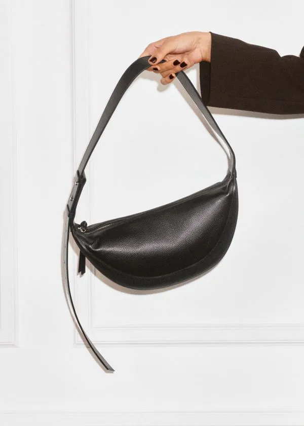 Women Shoulder Bags and Other Stories Paneled Leather Bag Black