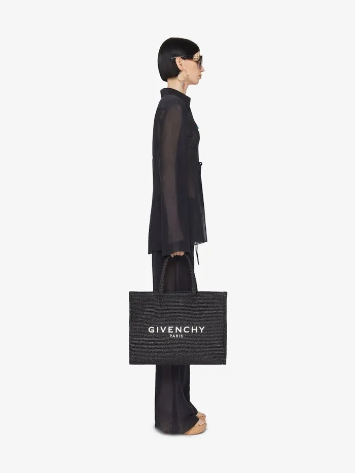 Women Shoulder Bags Givenchy Medium GTote Bag In Raffia Black Women Shoulder Bags Givenchy Medium GTote Bag In Raffia Black
