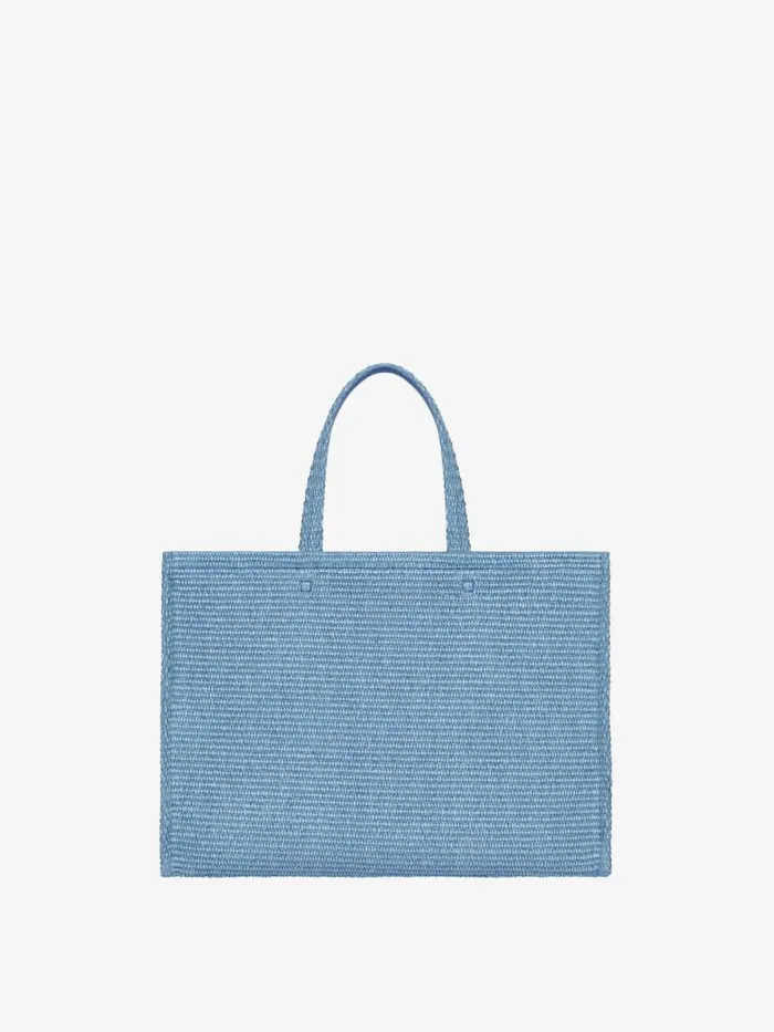 Women Shoulder Bags Givenchy Medium GTote Bag In Raffia Denim Blue