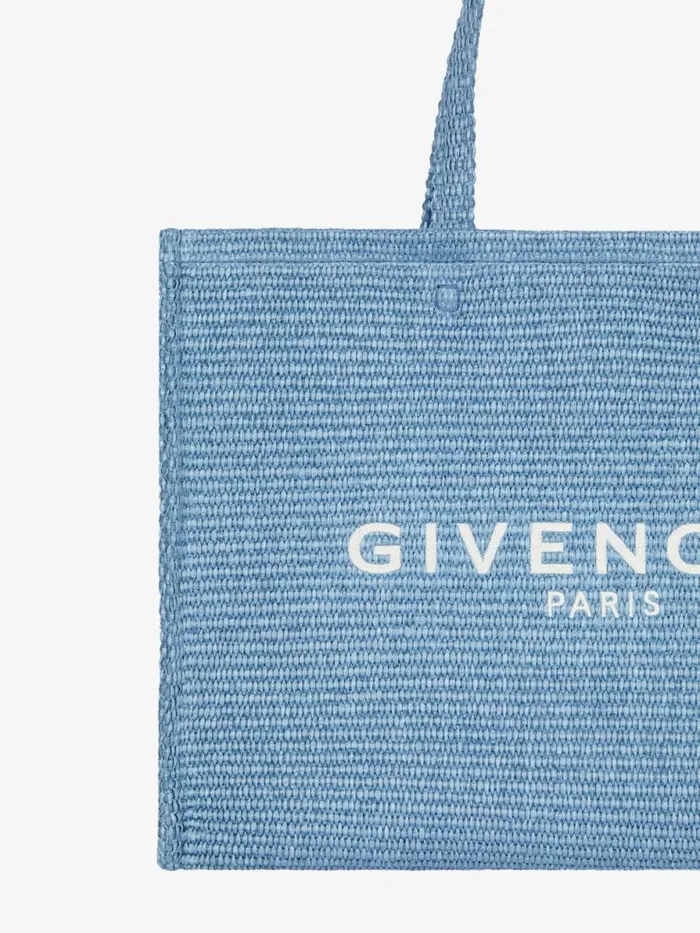 Women Shoulder Bags Givenchy Medium GTote Bag In Raffia Denim Blue