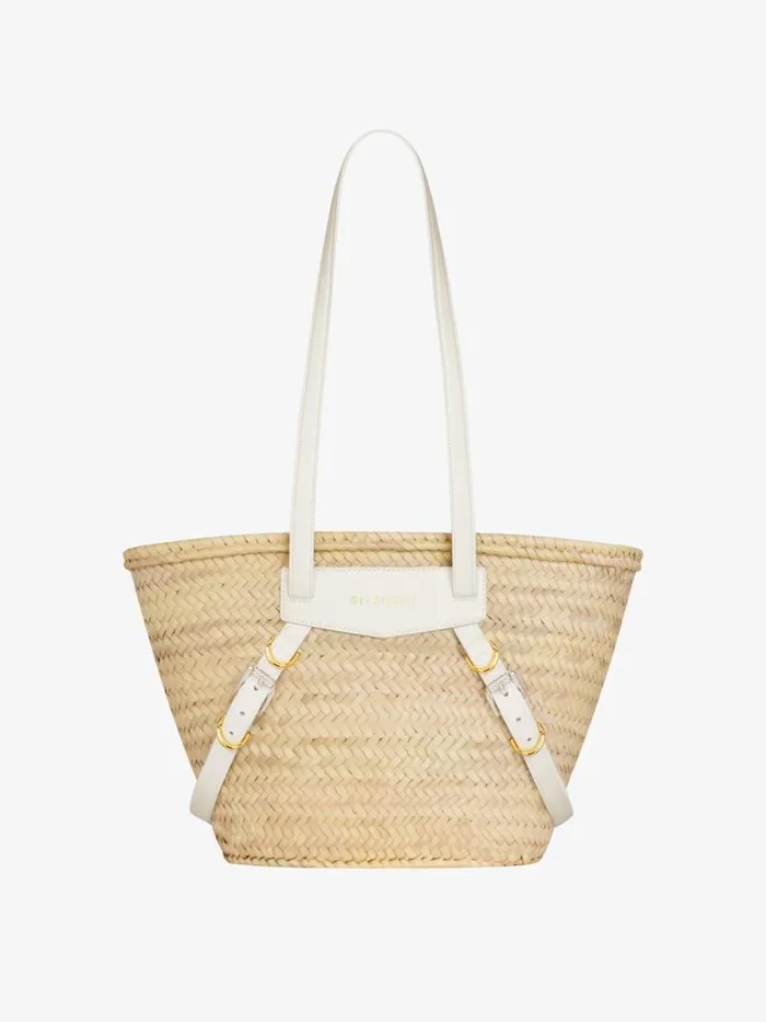 Women Shoulder Bags Givenchy Medium Voyou Basket Bag In Raffia Ivory