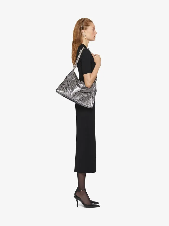 Women Shoulder Bags Givenchy Medium Voyou Chain Bag In Laminated Leather Silvery Grey Women Shoulder Bags Givenchy Medium Voyou Chain Bag In Laminated Leather Silvery Grey