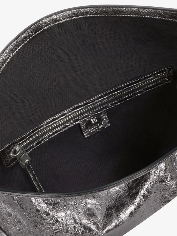 Women Shoulder Bags Givenchy Medium Voyou Chain Bag In Laminated Leather Silvery Grey Women Shoulder Bags Givenchy Medium Voyou Chain Bag In Laminated Leather Silvery Grey