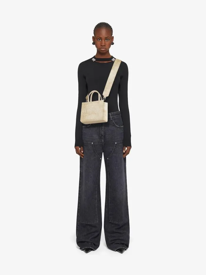 Women Shoulder Bags Givenchy Mini GTote Shopping Bag In 4G Lurex Embroidery Dusty Golden