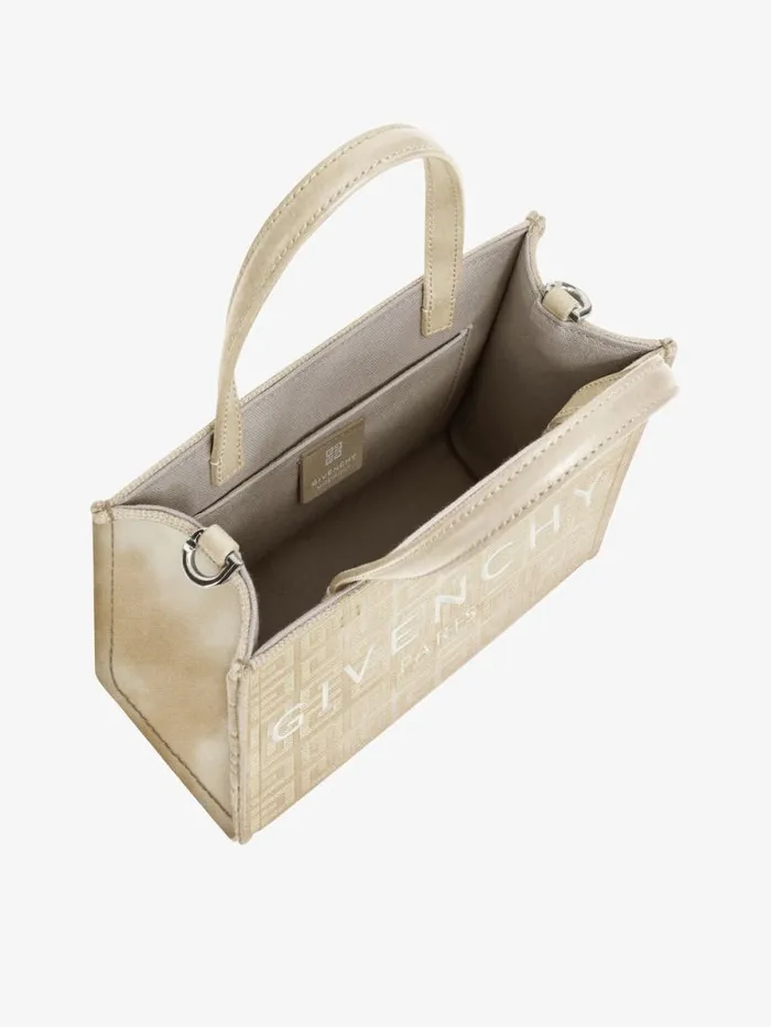 Women Shoulder Bags Givenchy Mini GTote Shopping Bag In 4G Lurex Embroidery Dusty Golden
