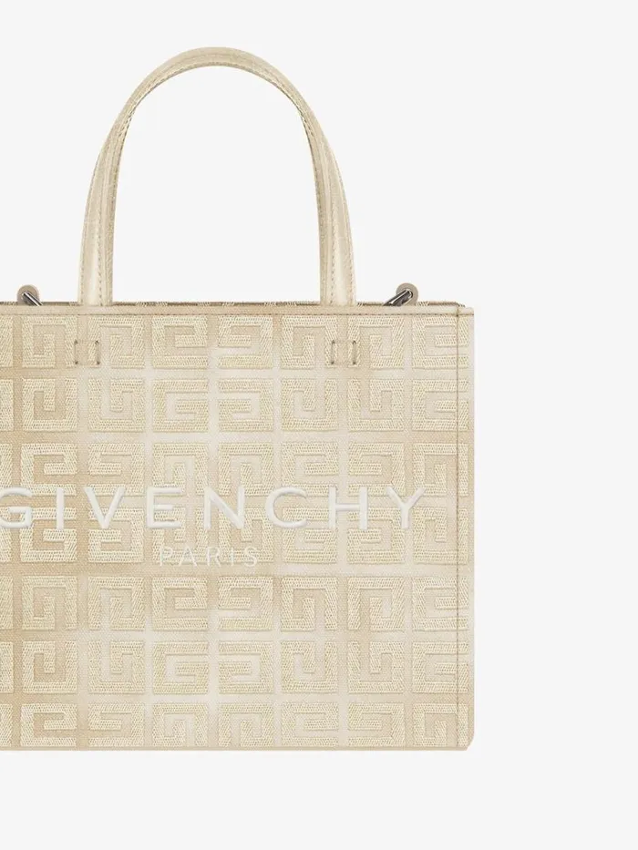 Women Shoulder Bags Givenchy Mini GTote Shopping Bag In 4G Lurex Embroidery Dusty Golden