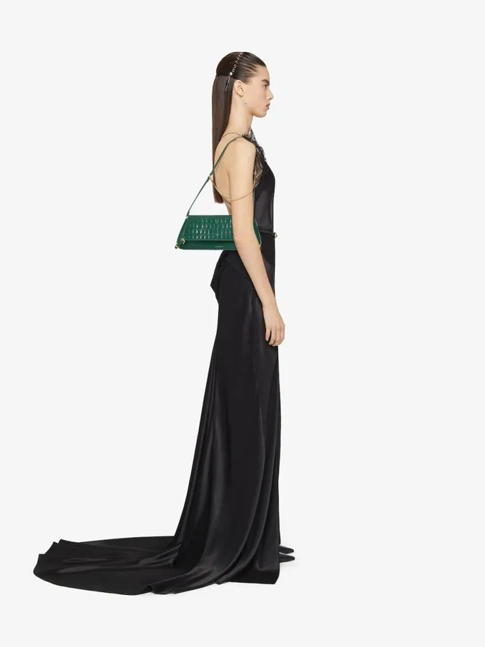 Women Shoulder Bags Givenchy Voyou Clutch Bag In Crocodile Effect Leather Emerald Green Women Shoulder Bags Givenchy Voyou Clutch Bag In Crocodile Effect Leather Emerald Green