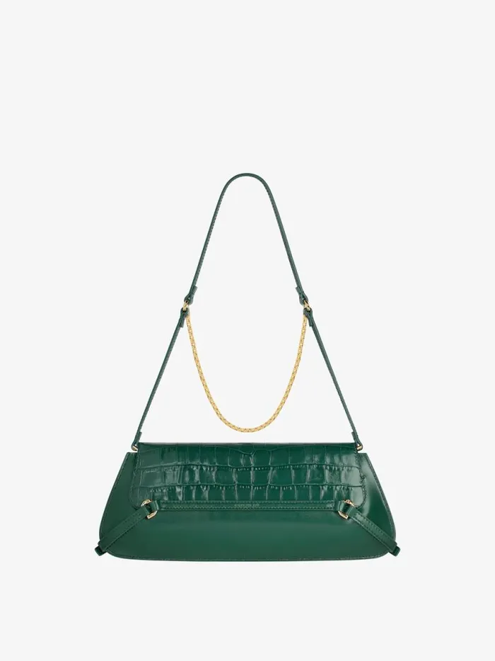 Women Shoulder Bags Givenchy Voyou Clutch Bag In Crocodile Effect Leather Emerald Green Women Shoulder Bags Givenchy Voyou Clutch Bag In Crocodile Effect Leather Emerald Green