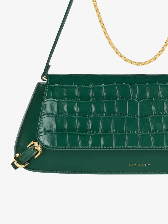 Women Shoulder Bags Givenchy Voyou Clutch Bag In Crocodile Effect Leather Emerald Green Women Shoulder Bags Givenchy Voyou Clutch Bag In Crocodile Effect Leather Emerald Green