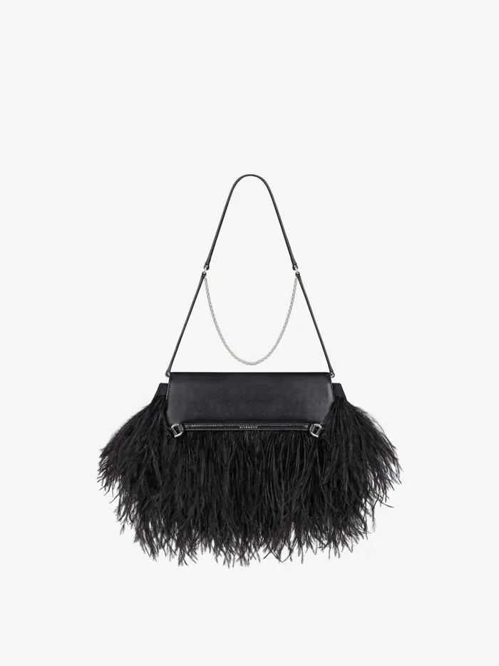 Women Shoulder Bags Givenchy Voyou Clutch Bag In Leather And Feathers Black Women Shoulder Bags Givenchy Voyou Clutch Bag In Leather And Feathers Black