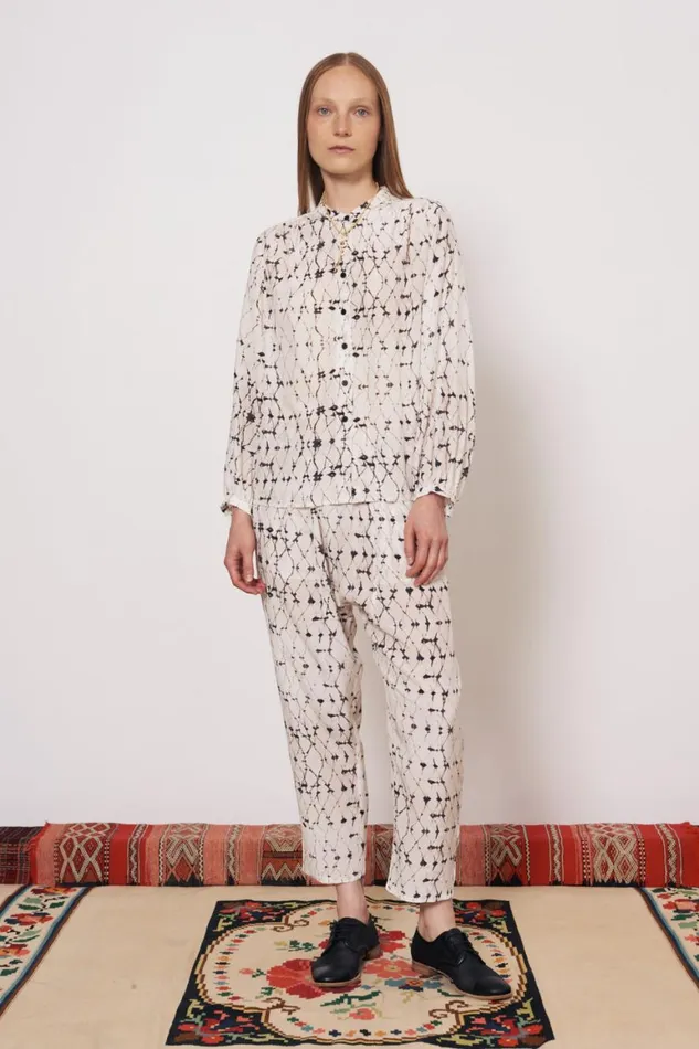 Women Silk Georgette Diamond Cream Vanessa Blouse Raquel Allegra Tops