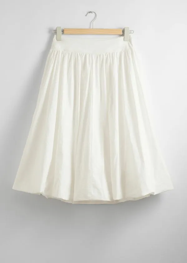 Women Skirts and Other Stories BubbleHem Midi Skirt White