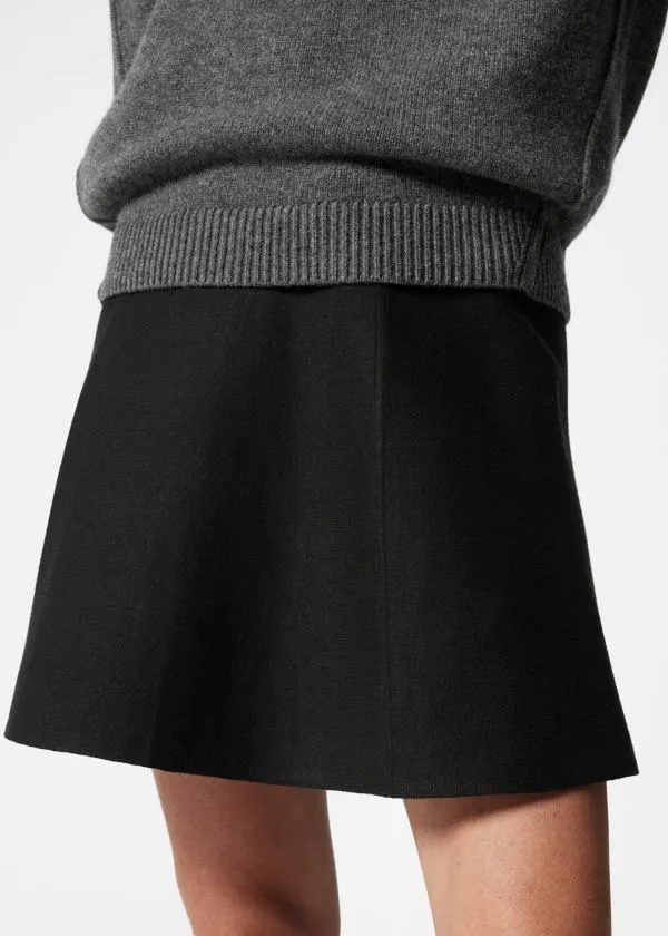 Women Skirts and Other Stories Flared DoubleKnit Skirt Black