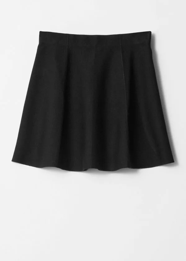 Women Skirts and Other Stories Flared DoubleKnit Skirt Black